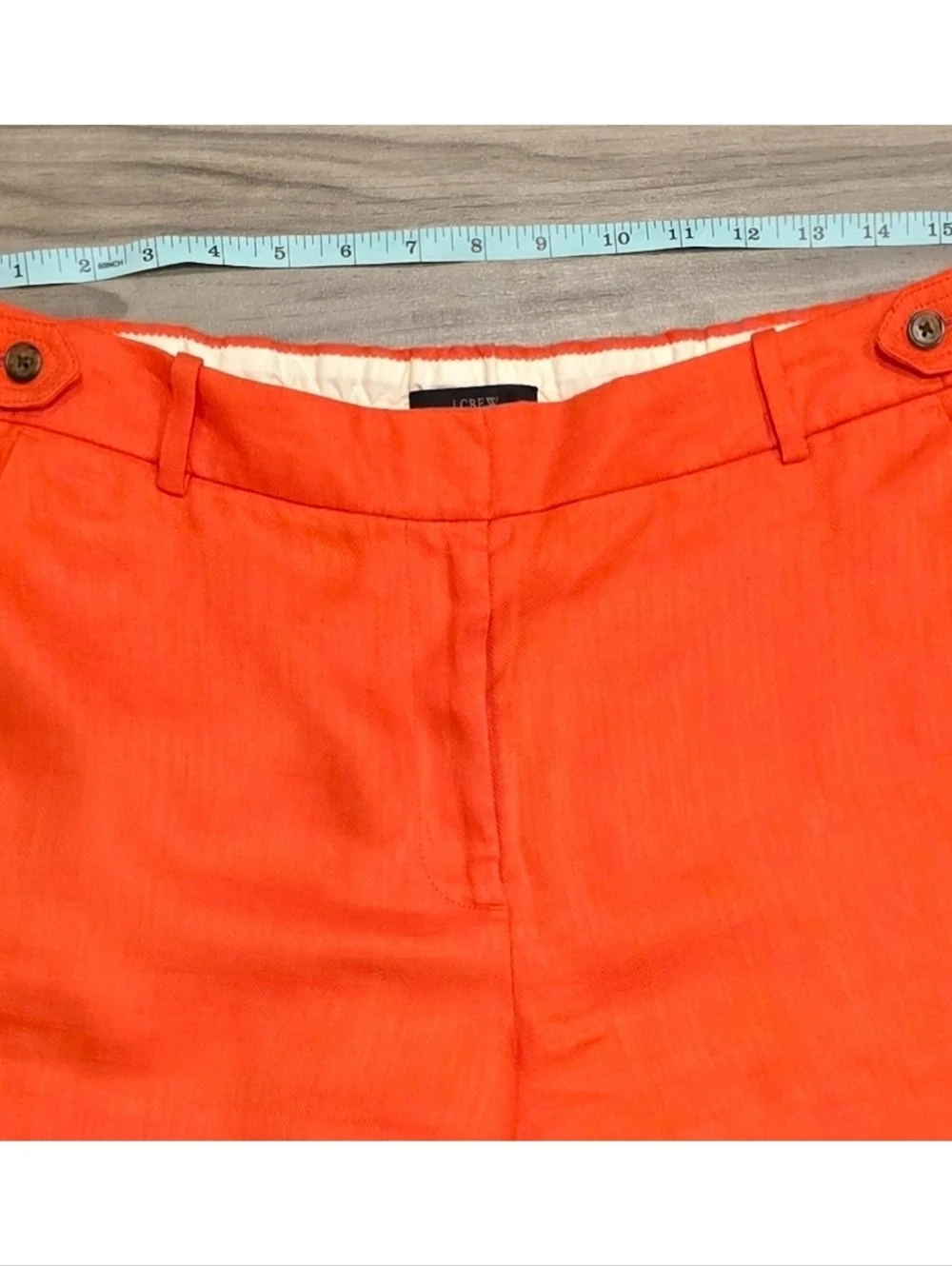 J. Crew Red 100% Linen Shorts Size 8 Tailored Flat Front Casual Summer Shorts